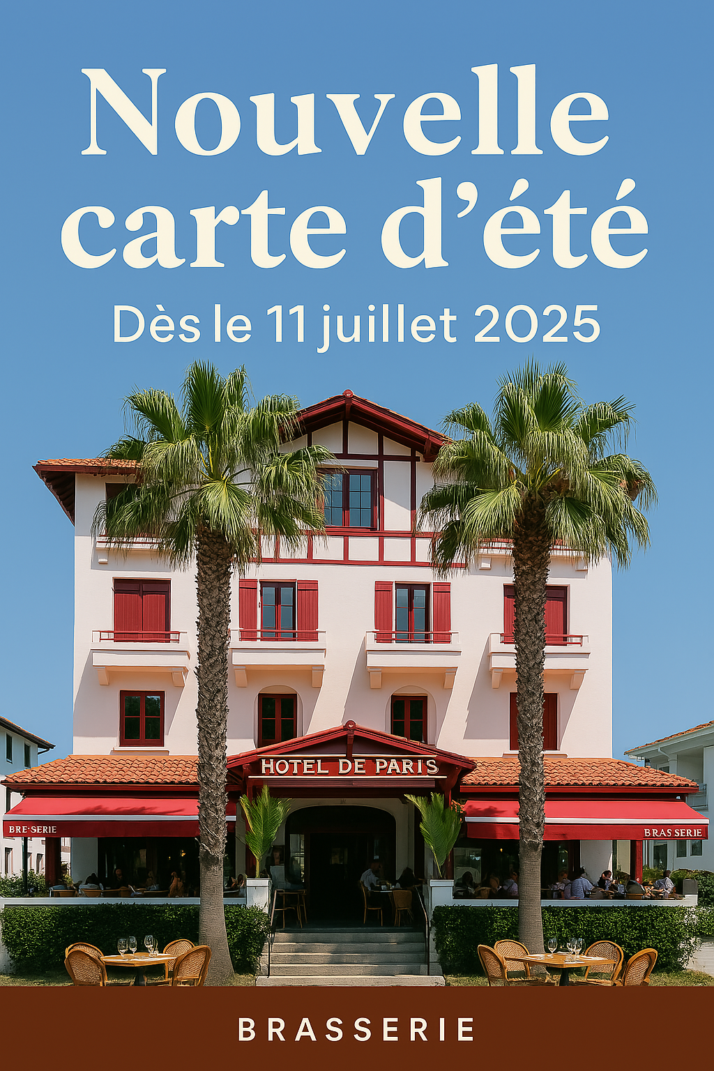 carte restaurant été 2025 Carte brasserie Hendaye restaurant été 2025